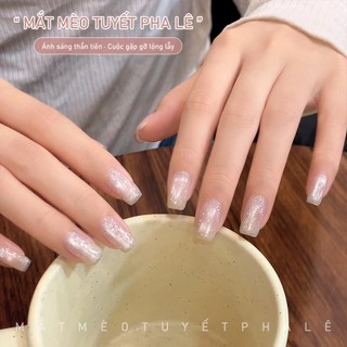 Miss Gooey Bộ móng gel họa tiết mắt mèo bông tuyết lấp lánh kiểu mới năm 2026 Ánh nhũ mịn làm sáng da cao cấp đa năng và làm sáng da với thiết kế bông tuyết
