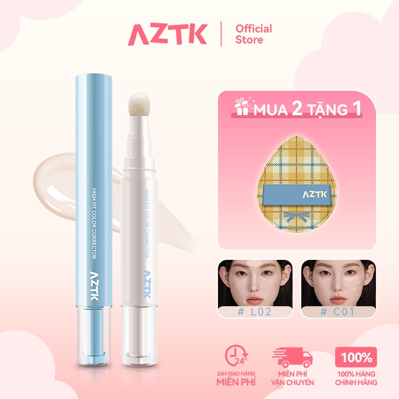 AZTK Kem Che Khuyết Điểm Concealer Tự Nhiên Lâu Trôi Mịn Đẹp Không Cộm 4.6g