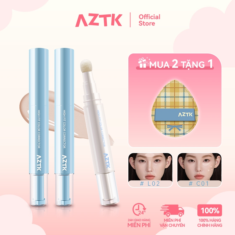 AZTK Kem Che Khuyết Điểm Concealer Tự Nhiên Lâu Trôi Mịn Đẹp Không Cộm 4.6g