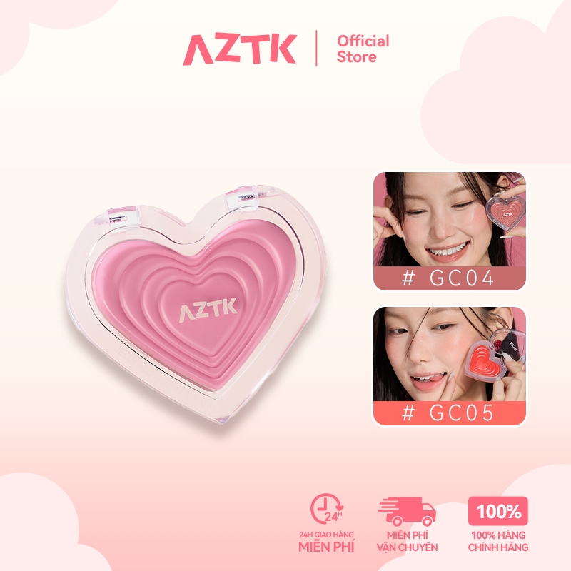 AZTK Má Hồng Kem Tự Nhiên Không Thấm Nước Lâu Trôi Kem Mềm 3.8g