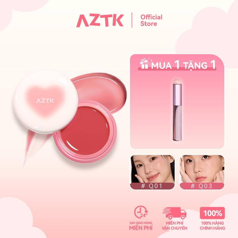 AZTK Má Hồng Kem Son Môi 2 Trong 1 Tự Nhiên Lâu Trôi Mềm Mịn 1.9g