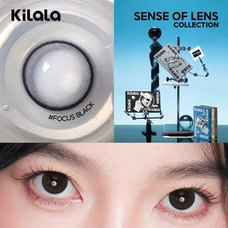 Kính áp tròng Kilala màu đen Focus Black DIA 14.0mm lens cận 1 ngày có độ (0-8) 2 chiếc
