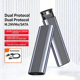 Vỏ nhôm SSD M.2 NVMe & SATA Giao thức kép SSD 10Gbps USB3.1 PCI-E Hộp truyền động thể rắn Không cần trình điều khiển cho máy tính xách tay PC