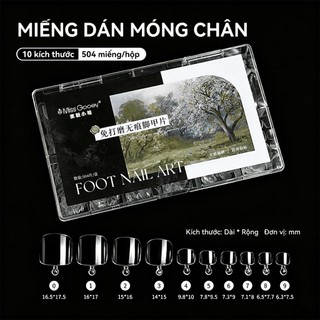 Miss Gooey Hình dán móng siêu mỏng trong suốt không cần đánh bóng liền mạch phủ kín toàn bộ móng thích hợp cho móng chân và móng bàn chân