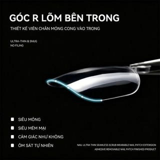 Miss Gooey Hình dán móng siêu mỏng trong suốt không cần đánh bóng liền mạch phủ kín toàn bộ móng thích hợp cho móng chân và móng bàn chân