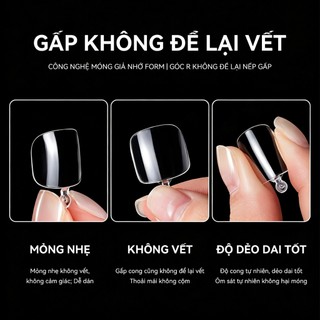 Miss Gooey Hình dán móng siêu mỏng trong suốt không cần đánh bóng liền mạch phủ kín toàn bộ móng thích hợp cho móng chân và móng bàn chân