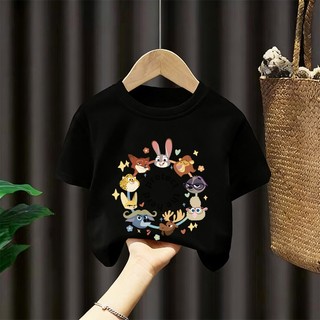 [Giao hàng trong ngày] Áo thun Cotton nguyên chất màu trắng cho trẻ em NASA Áo thun Cotton thoáng khí hoạt hình in hình thành phố động vật 3-16 tuổi bé trai bé gái tay ngắn thông thường