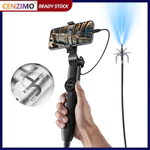 CENZIMO Nội soi 6.4mm 8 LED xoay 360 độ 2 chiều dây cứng đầu dò chống nước HD cho điện thoại kiểm tra động cơ xe máy ô tô [Hàng sẵn] — ảnh 1