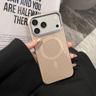 Ốp điện thoại từ tính tản nhiệt tổ ong siêu mỏng mùa hè phù hợp cho iPhone 12 13 14 15 16 17 Pro Max bao gồm tất cả các trường hợp cứng PC chống rơi