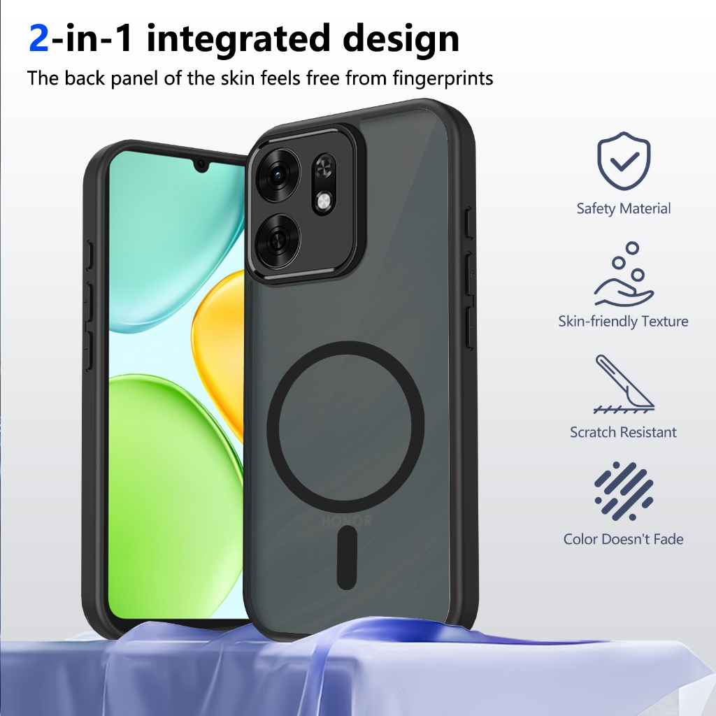 Ốp lưng thông minh Honor 500 Vỏ thu hút từ tính màu đen mờ cho vỏ điện thoại Honor 500 Smart 5G