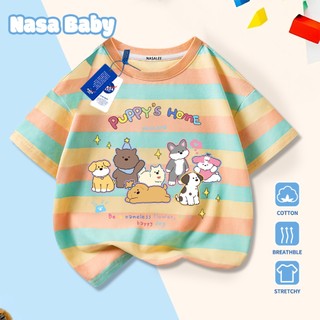 Áo thun cotton trẻ em NASA in hình con vật, thoáng mát, tay ngắn mùa hè dành cho bé trai và bé gái