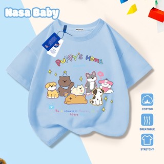Áo thun cotton trẻ em NASA in hình con vật, thoáng mát, tay ngắn mùa hè dành cho bé trai và bé gái