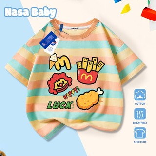 Áo thun cotton trẻ em NASA in hình hoạt hình vui nhộn, thoáng mát, dành cho bé trai/gái từ 3-16 tuổi, tay ngắn​