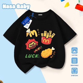Áo thun cotton trẻ em NASA in hình hoạt hình vui nhộn, thoáng mát, dành cho bé trai/gái từ 3-16 tuổi, tay ngắn​