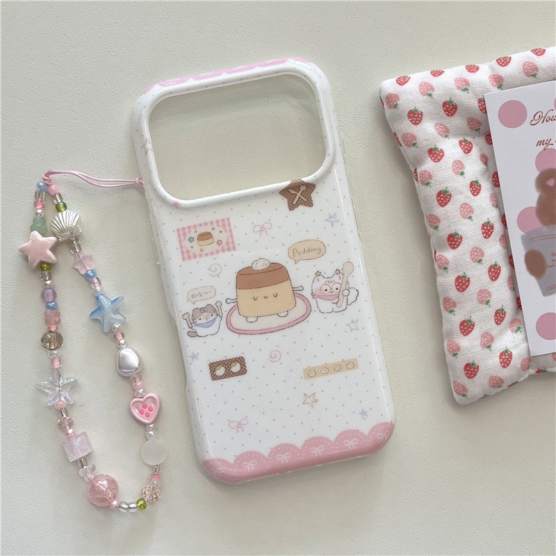 Ốp điện thoại xử lý iPhone 17 Pro Max Pudding họa tiết TPU