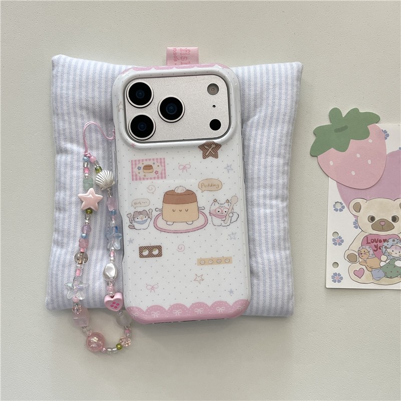 Ốp điện thoại xử lý iPhone 17 Pro Max Pudding họa tiết TPU