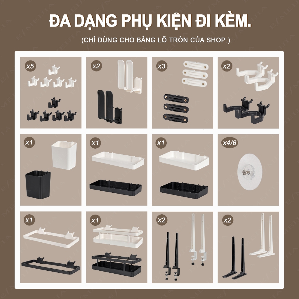 【BASE】Bảng lỗ bàn học năm 2026 — Lắp đặt không cần khoan, giá treo phụ kiện văn phòng, giúp không gian để sách rộng rãi hơn | BigBuy360 - bigbuy360.vn