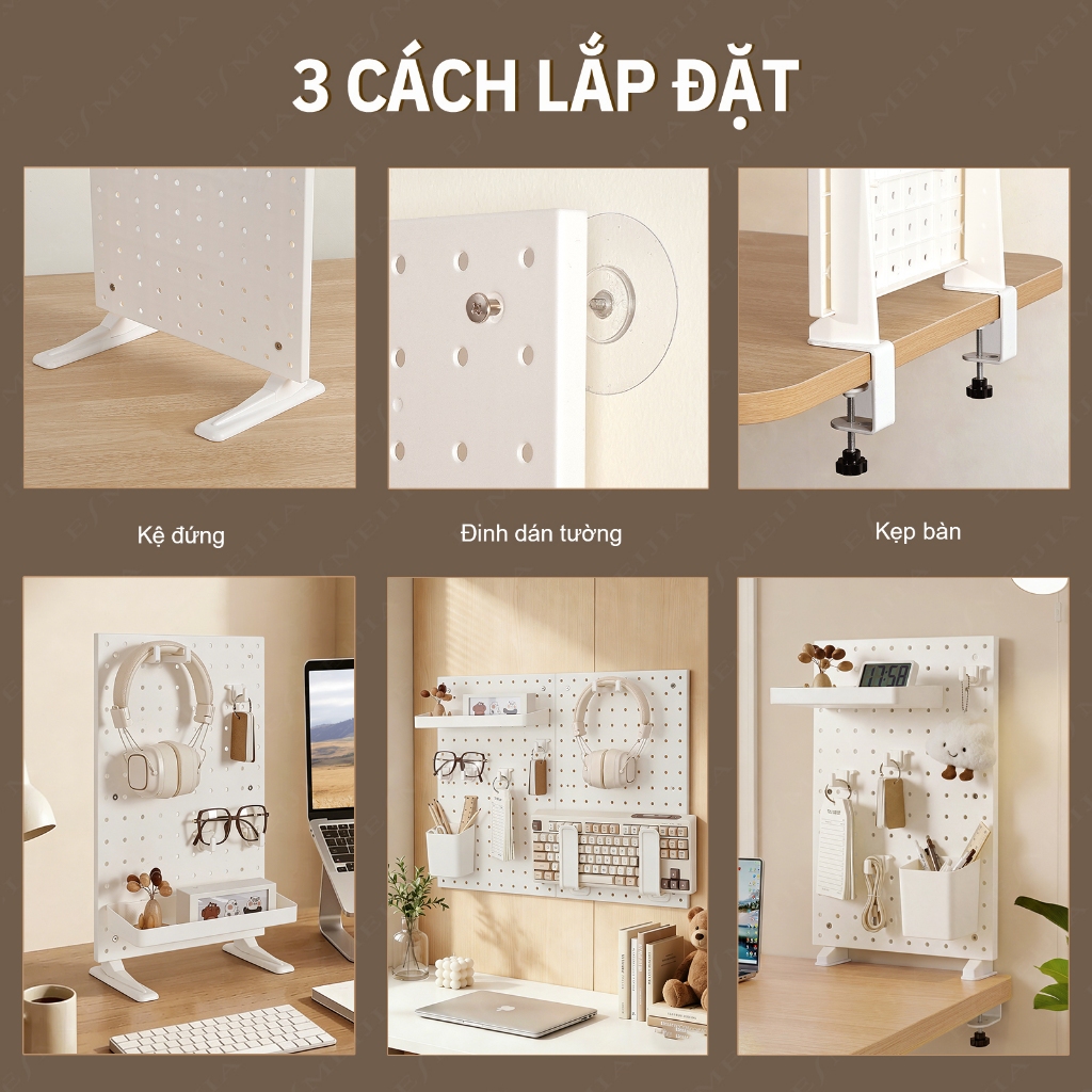 【BASE】Bảng lỗ bàn học năm 2026 — Lắp đặt không cần khoan, giá treo phụ kiện văn phòng, giúp không gian để sách rộng rãi hơn | BigBuy360 - bigbuy360.vn