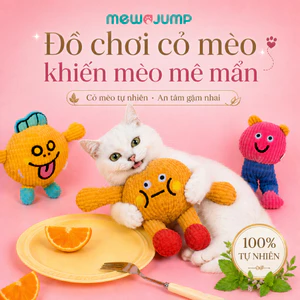 Đồ chơi mèo sang trọng MewaJump có cỏ & âm thanh & giấy nhăn mềm bền bỉ Làm sạch răng chống cắn