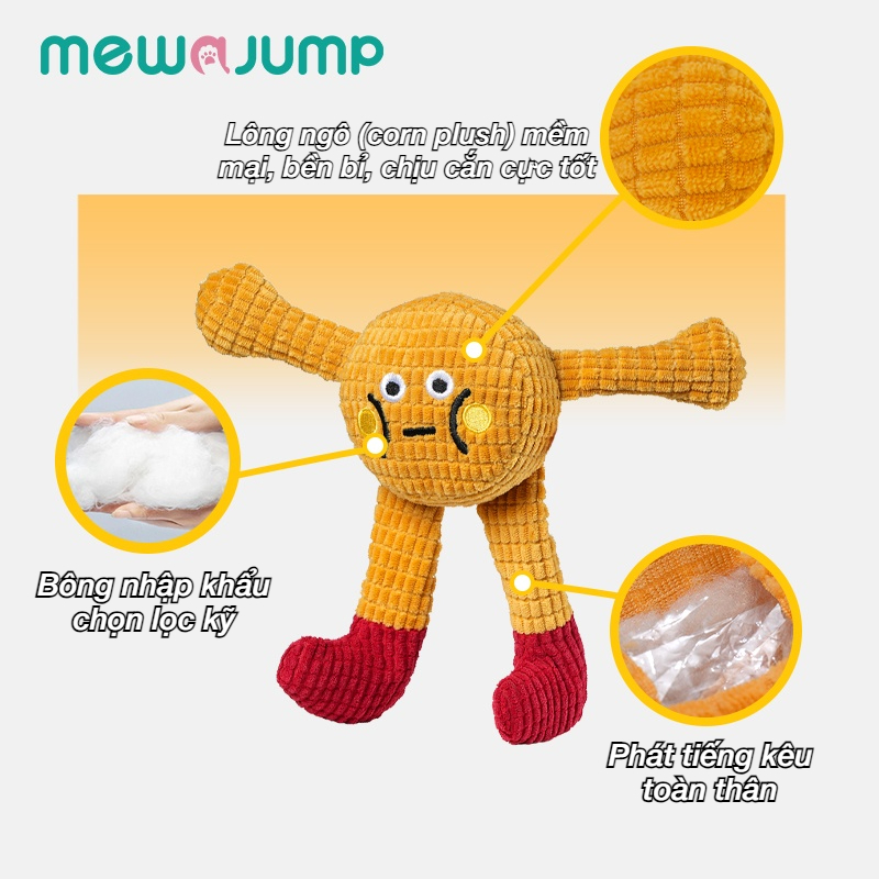 Đồ chơi mèo sang trọng MewaJump có cỏ & âm thanh & giấy nhăn mềm bền bỉ Làm sạch răng chống cắn