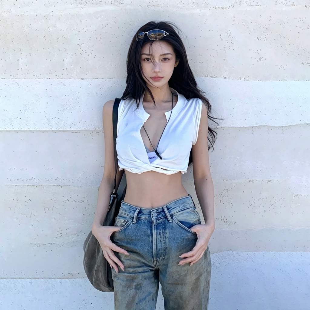 Cutenew Thời Trang Chia Crop Tops Coolness Off Tay Skinny Nữ Mùa Hè Niche Hot Chick Style