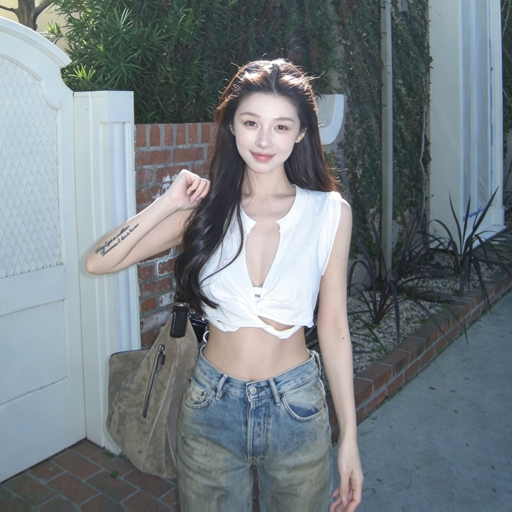 Cutenew Thời Trang Chia Crop Tops Coolness Off Tay Skinny Nữ Mùa Hè Niche Hot Chick Style