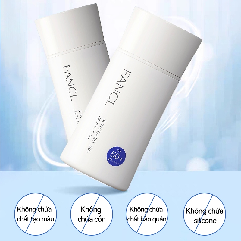 Kem chống nắng thể chất không chứa phụ gia FANCL 60ml Thích hợp cho da nhạy cảm và phụ nữ mang thai SPF50 + + +