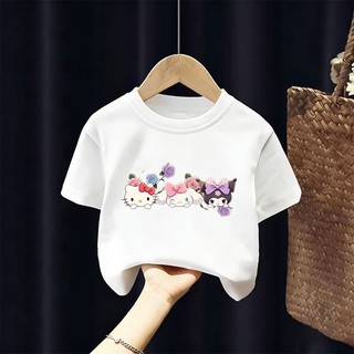 [Giao hàng trong ngày] Áo thun Cotton nguyên chất màu trắng cho trẻ em NASA Áo thun Cotton thoáng khí hoạt hình xu hướng động vật in hình 3-16 tuổi bé trai bé gái tay ngắn thông thường