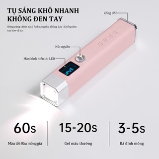 Miss Gooey Đèn làm khô móng cầm tay công suất cao sạc lại được cảm ứng AI chuyên dụng cho nối móng