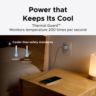 Bộ sạc nhanh UGREEN 45W Ultra-Mini Nexode Air GaN Bộ sạc tường USB-C, màu xám nhẹ gọn với cổng USB-C Tương thích