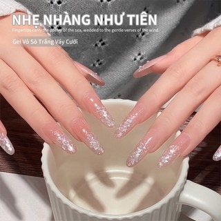 Miss Gooey Kiểu váy cưới mới màu trắng bóng sản phẩm bán chạy năm 2026 giúp làm sáng da đính sequin lấp lánh siêu đẹp