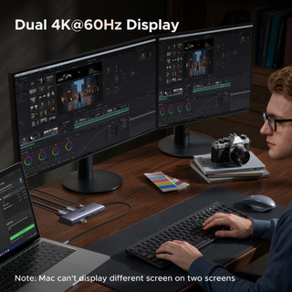 UGREEN HUB 9 trong 1 Dual 4K @ 60Hz Hiển thị Truyền dữ liệu 5Gbps Khả năng tương thích phổ biến