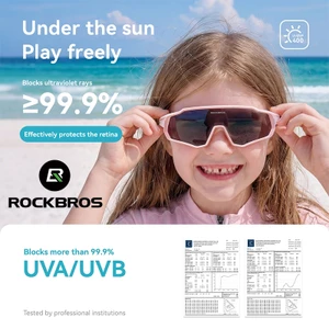 ROCKBROS Kính Trẻ Em UV400 Chống Nắng Phân Cực Photochromic Kính Mát Thể Thao Ống Kính Kính Chống Gió Kính Bé Trai Bé Gái
