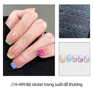Miss Gooey Hình dán móng tay trong suốt bộ sưu tập thú cưng dễ thương hình dán móng tay mèo và chó trong suốt hai trong một