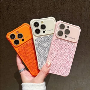IPhone 17 Pro Max Cửa sổ lớn Bốn góc chống rơi họa tiết rắn Vỏ điện thoại chất liệu Acrylic