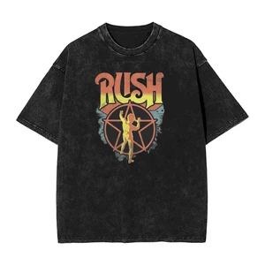 Áo thun cotton nguyên chất giặt sáng tạo dành cho nam và nữ của ban nhạc Rock