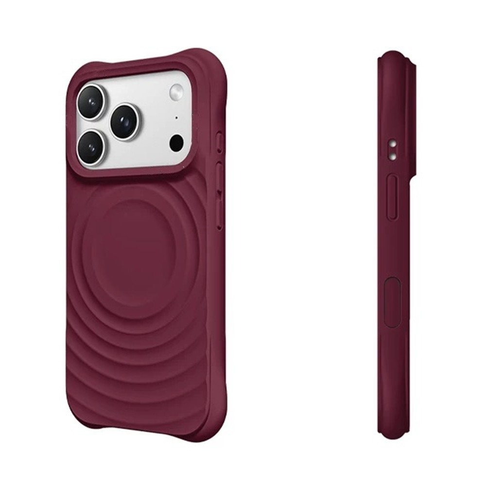 Ốp điện thoại silicon lỏng gợn sóng từ tính chất lượng cao Mulberry Velvet màu tím cho iPhone 17 Pro Max 16 15 14 13 Pro Max Vỏ bảo vệ chống sốc có thể sạc lại