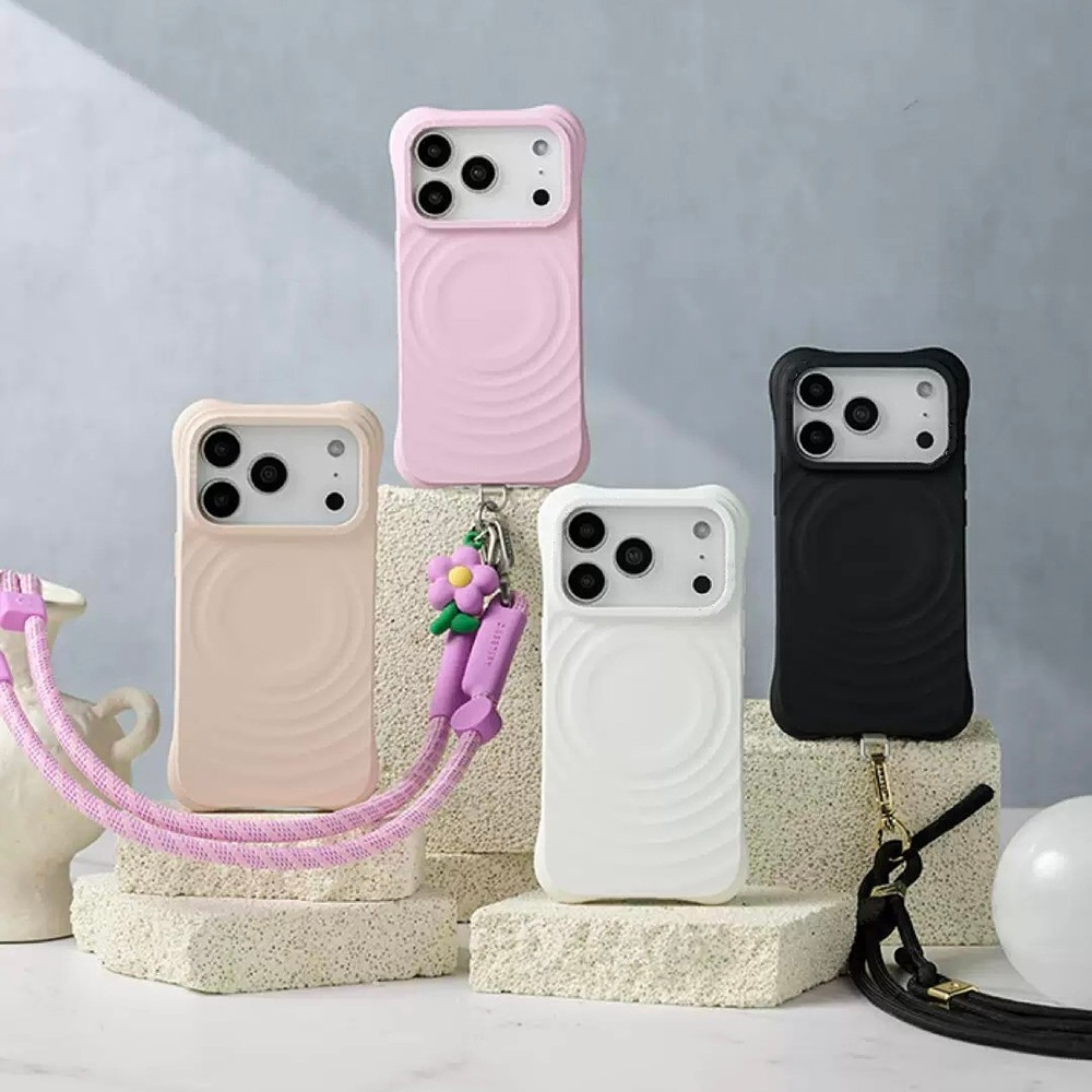 Ốp điện thoại silicon lỏng gợn sóng từ tính chất lượng cao Mulberry Velvet màu tím cho iPhone 17 Pro Max 16 15 14 13 Pro Max Vỏ bảo vệ chống sốc có thể sạc lại