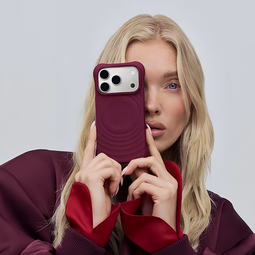 Ốp điện thoại silicon lỏng gợn sóng từ tính chất lượng cao Mulberry Velvet màu tím cho iPhone 17 Pro Max 16 15 14 13 Pro Max Vỏ bảo vệ chống sốc có thể sạc lại
