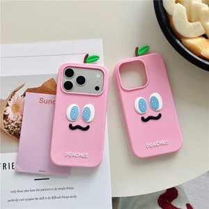 Ốp điện thoại chất liệu gel silicon hình đào cho iPhone 17 Pro max