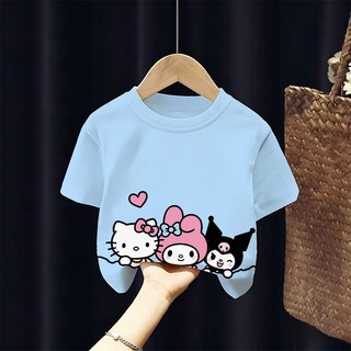 [Giao hàng trong ngày] Áo thun Cotton nguyên chất màu trắng cho trẻ em NASA Phim hoạt hình in hình hợp thời trang dễ thương cho bé trai 3-16 tuổi bé gái tay ngắn thông thường