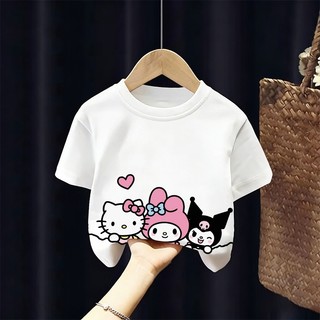 [Giao hàng trong ngày] Áo thun Cotton nguyên chất màu trắng cho trẻ em NASA Phim hoạt hình in hình hợp thời trang dễ thương cho bé trai 3-16 tuổi bé gái tay ngắn thông thường