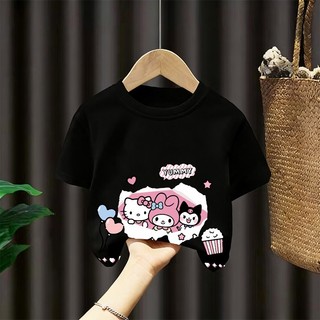 [Giao hàng trong ngày] Áo thun Cotton nguyên chất màu trắng cho trẻ em NASA Phim hoạt hình in hình hợp thời trang dễ thương cho bé trai 3-16 tuổi bé gái tay ngắn thông thường