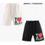 Unisex Dây Rút Co Giãn Eo Vintage Chữ & In Hình Trái Tim Quần Short Rời Thường Ngày