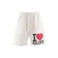 Unisex Dây Rút Co Giãn Eo Vintage Chữ & In Hình Trái Tim Quần Short Rời Thường Ngày