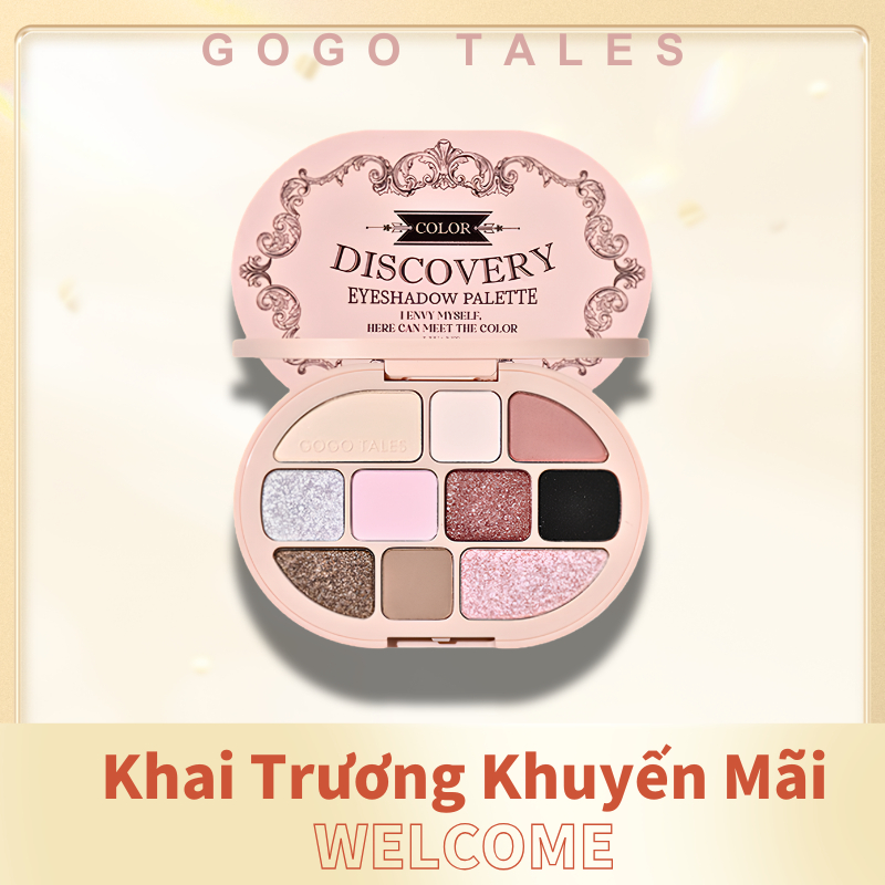 GOGO TALES 【Palette mắt 10 màu】 - Mắt nâu đất, kiêm highlighter, tạo khối, phong cách Lolita dễ thương