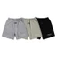 Unisex Loose Fit Chải Logo Nhỏ Dây Rút Eo Co Giãn Quần Short Màu Trơn, Xi Măng Nhẹ Xám, Đen, Đá Màu Xám