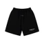 Unisex Loose Fit Chải Logo Nhỏ Dây Rút Eo Co Giãn Quần Short Màu Trơn, Xi Măng Nhẹ Xám, Đen, Đá Màu Xám