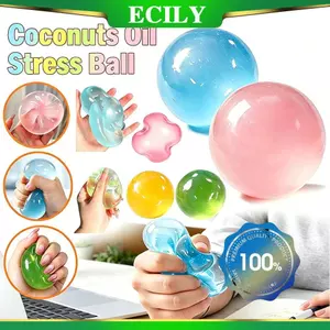 ICILY Dầu Dừa Squishy Bóng Căng Thẳng Tăng Chậm Định Hình Trong Suốt Cảm Giác Fidget Đồ Chơi Giảm Lo Âu Giảm Căng Thẳng Bóp Đồ Chơi Cho Trẻ Em Người Lớn