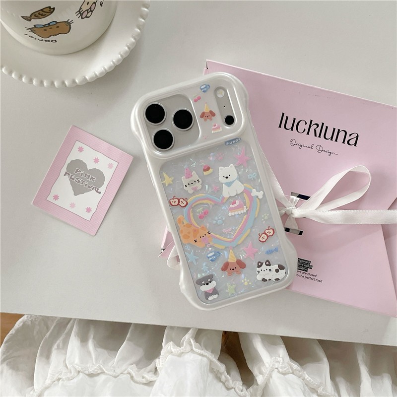 Ốp điện thoại Acrylic hình mèo và chó cho iPhone 17 Pro max